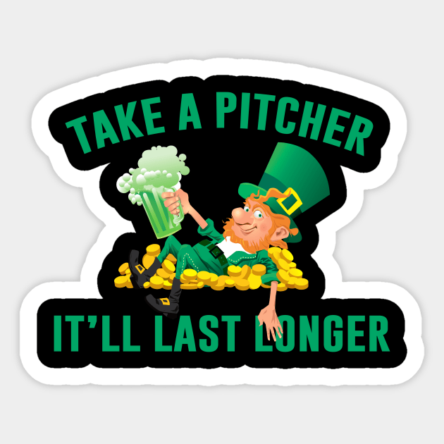 Take A Pitcher It’ll Last Longer St Patrick’s Day Sticker by Sunoria